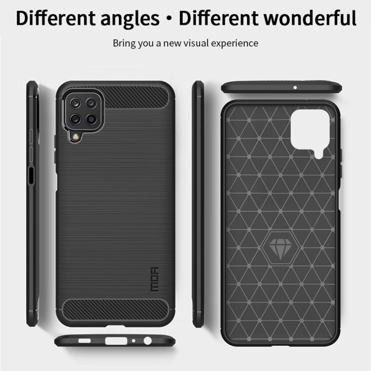 For Samsung Galaxy A22 4G MOFI Gentleness Series Brushed Texture Carbon Fiber Soft TPU Case(Blue) - free shipping - PMC TechLife - Order now!