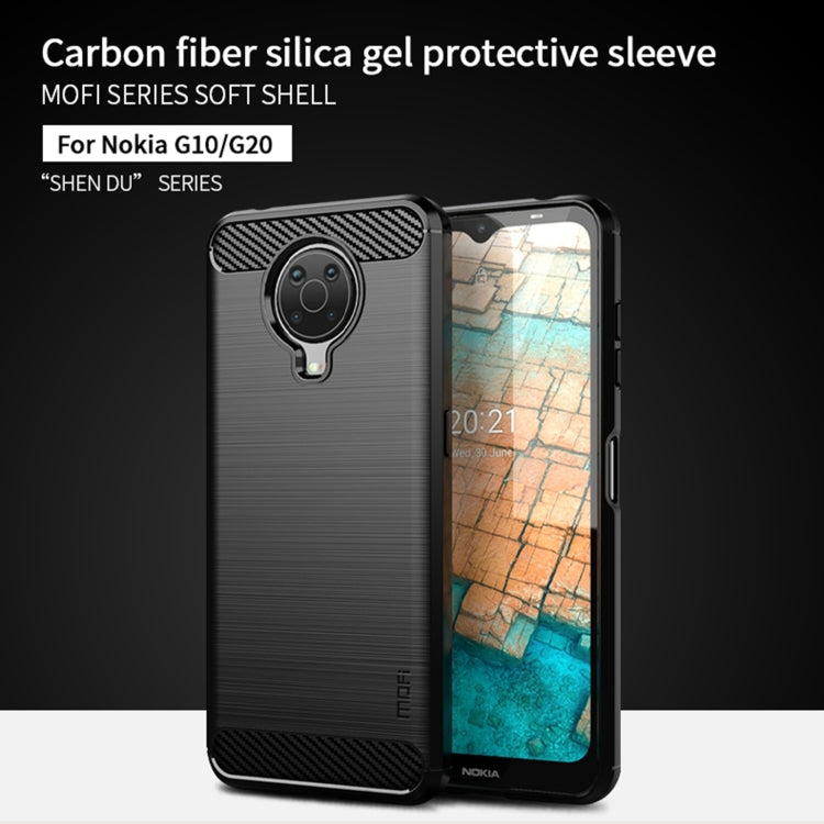 For Nokia G10 / G20 / 6.3 MOFI Gentleness Series Brushed Texture Carbon Fiber Soft TPU Case(Gray) - Nokia Cases by MOFI | Online Shopping South Africa | PMC TechLife