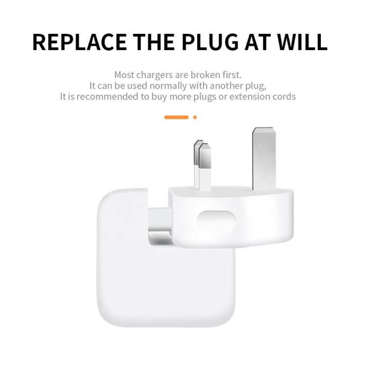 2 PCS XJ01 Power Adapter for iPad 10W 12W Charger & MacBook Series Charger, UK Plug - Cable & Adapter by PMC Jewellery | Online Shopping South Africa | PMC Jewellery | Buy Now Pay Later Mobicred