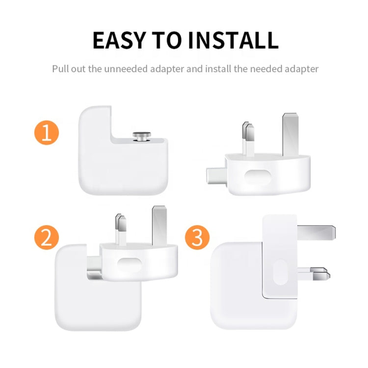 2 PCS XJ01 Power Adapter for iPad 10W 12W Charger & MacBook Series Charger, UK Plug - Cable & Adapter by PMC Jewellery | Online Shopping South Africa | PMC Jewellery | Buy Now Pay Later Mobicred