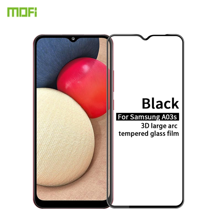 For Samsung Galaxy A03s 164mm MOFI 9H 3D Explosion-proof Curved Screen Tempered Glass Film(Black) - free shipping - PMC TechLife - Order now!