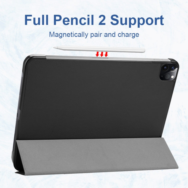 For iPad Pro 11 2022 / 2021 / 2020 ENKAY 3-Folding Shockproof PC Cover Custer Texture PU Leather Tablet Case with Holder & Sleep / Wake-up Function(Light Blue) - free shipping - PMc TechLife - Order now!