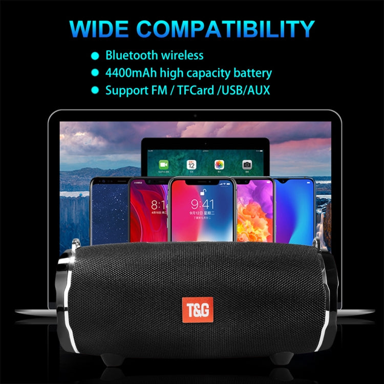 T&G TG187 Portable Waterproof Wireless Bass Surround Bluetooth Speaker with Shoulder Strap, Support FM / TF  Card(Black) - free shipping - PMC Jewellery - Order now!