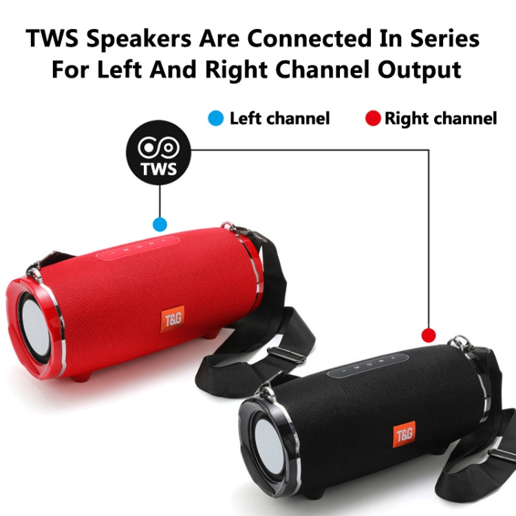T&G TG187 Portable Waterproof Wireless Bass Surround Bluetooth Speaker with Shoulder Strap, Support FM / TF  Card(Blue) - free shipping - PMC Jewellery - Order now!