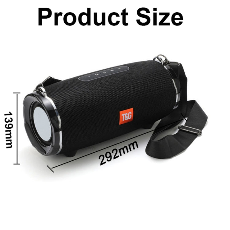 T&G TG187 Portable Waterproof Wireless Bass Surround Bluetooth Speaker with Shoulder Strap, Support FM / TF  Card(Blue) - free shipping - PMC Jewellery - Order now!