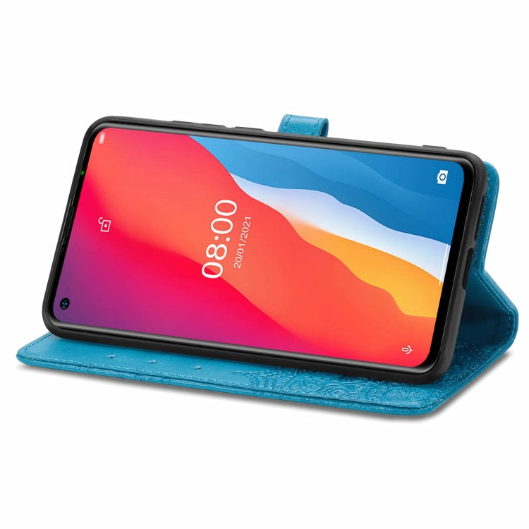 For Ulefone Note 11 Plus Mandala Flower Embossed Horizontal Flip Leather Case with Bracket / Card Slot / Wallet / Lanyard(Blue) - free shipping - PMC Jewellery - Order now!