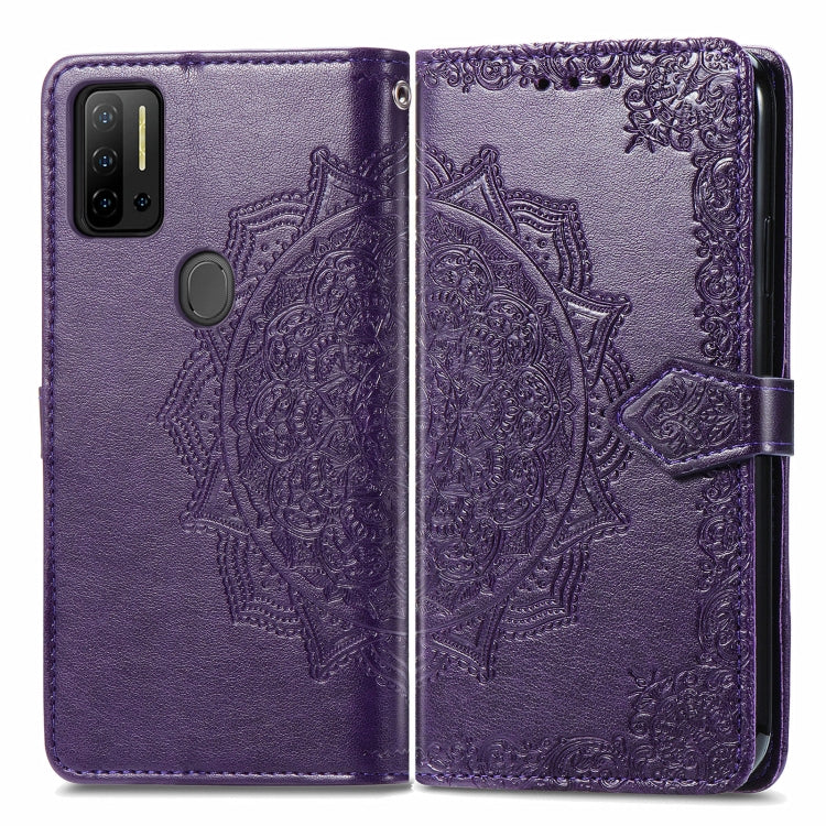 For Ulefone Note 11 Plus Mandala Flower Embossed Horizontal Flip Leather Case with Bracket / Card Slot / Wallet / Lanyard(Purple) - Ulefone Cases by PMC Jewellery | Online Shopping South Africa | PMC Jewellery | Buy Now Pay Later Mobicred