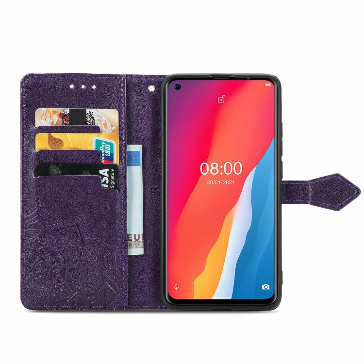 For Ulefone Note 11 Plus Mandala Flower Embossed Horizontal Flip Leather Case with Bracket / Card Slot / Wallet / Lanyard(Purple) - Ulefone Cases by PMC Jewellery | Online Shopping South Africa | PMC Jewellery | Buy Now Pay Later Mobicred