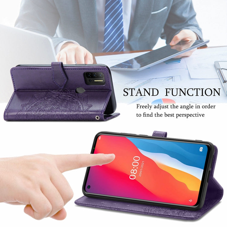 For Ulefone Note 11 Plus Mandala Flower Embossed Horizontal Flip Leather Case with Bracket / Card Slot / Wallet / Lanyard(Purple) - Ulefone Cases by PMC Jewellery | Online Shopping South Africa | PMC Jewellery | Buy Now Pay Later Mobicred