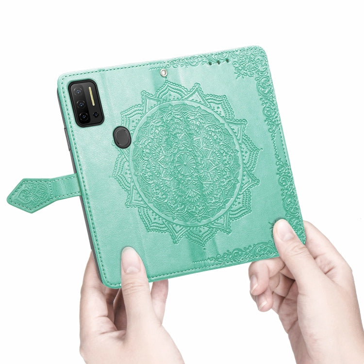 For Ulefone Note 11 Plus Mandala Flower Embossed Horizontal Flip Leather Case with Bracket / Card Slot / Wallet / Lanyard(Green) - Ulefone Cases by PMC Jewellery | Online Shopping South Africa | PMC Jewellery | Buy Now Pay Later Mobicred