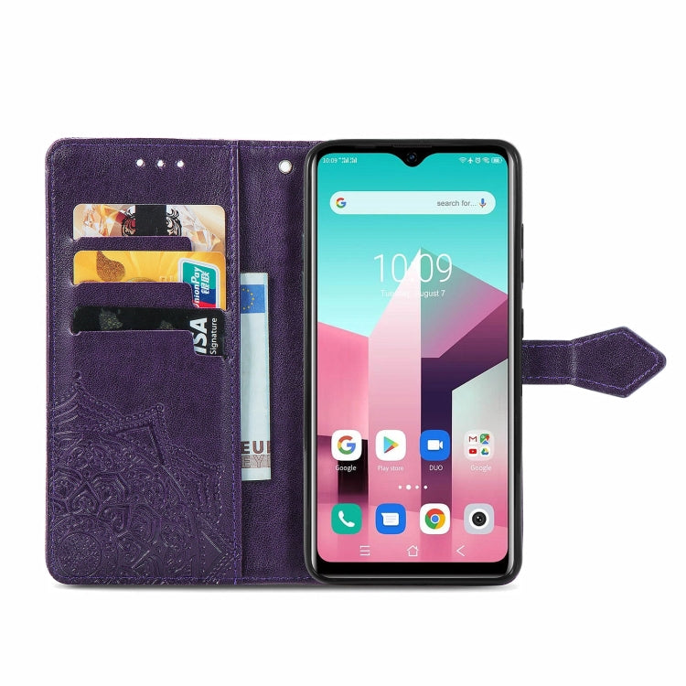For Blackview A80 Pro Mandala Flower Embossed Horizontal Flip Leather Case with Holder & Three Card Slots & Wallet & Lanyard(Purple) - More Brand by PMC TechLife | Online Shopping South Africa | PMC TechLife | Buy Now Pay Later Mobicred