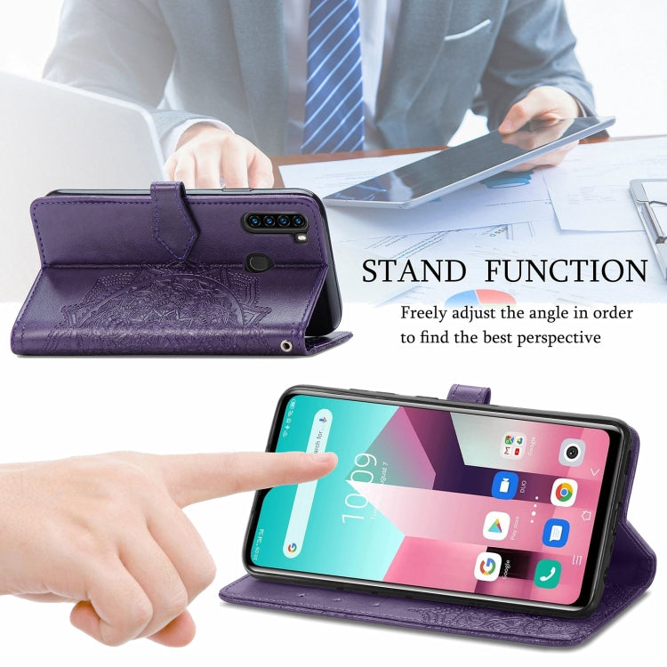 For Blackview A80 Pro Mandala Flower Embossed Horizontal Flip Leather Case with Holder & Three Card Slots & Wallet & Lanyard(Purple) - More Brand by PMC TechLife | Online Shopping South Africa | PMC TechLife | Buy Now Pay Later Mobicred