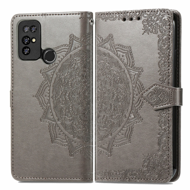 For Doogee X96 Pro Mandala Flower Embossed Horizontal Flip Leather Case with Holder & Three Card Slots & Wallet & Lanyard(Grey) - More Brand by PMC TechLife | Online Shopping South Africa | PMC TechLife | Buy Now Pay Later Mobicred