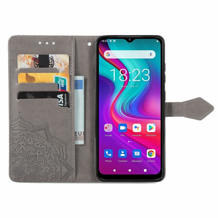 For Doogee X96 Pro Mandala Flower Embossed Horizontal Flip Leather Case with Holder & Three Card Slots & Wallet & Lanyard(Grey) - More Brand by PMC TechLife | Online Shopping South Africa | PMC TechLife | Buy Now Pay Later Mobicred