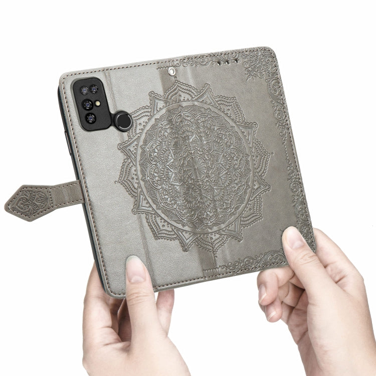For Doogee X96 Pro Mandala Flower Embossed Horizontal Flip Leather Case with Holder & Three Card Slots & Wallet & Lanyard(Grey) - More Brand by PMC TechLife | Online Shopping South Africa | PMC TechLife | Buy Now Pay Later Mobicred