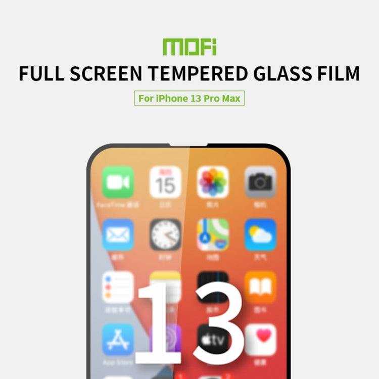 For iPhone 13 Pro Max MOFI 9H 2.5D Full Screen Tempered Glass Film (Black) - iPhone 13 Pro Max Tempered Glass by MOFI | Online Shopping South Africa | PMC TechLife | Buy Now Pay Later Mobicred