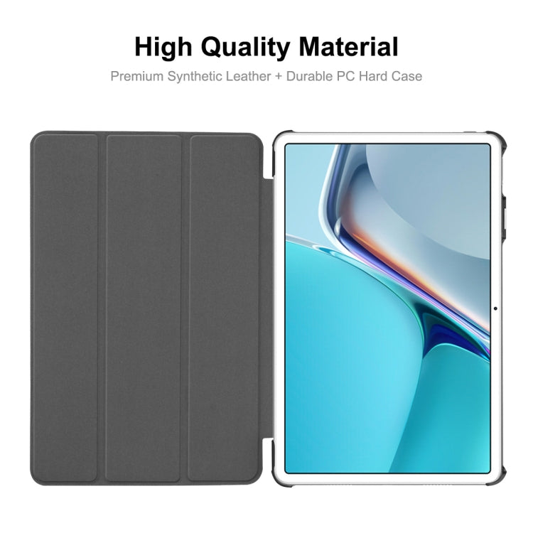 For Huawei MatePad 11 2021 ENKAY Custer Texture Horizontal Flip PU+PC Leather Case with Three-folding Holder & Sleep / Wake-up Function(Dark Green) - free shipping - PMC TechLife - Order now!
