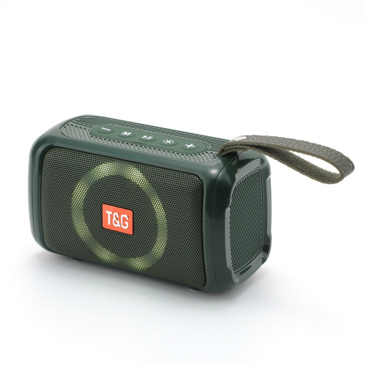 T&G TG193 Portable Bluetooth Speaker LED Light Water-resistant Outdoor Subwoofer Support TF Card / FM Radio / AUX(Green) - free shipping - PMC Jewellery - Order now!