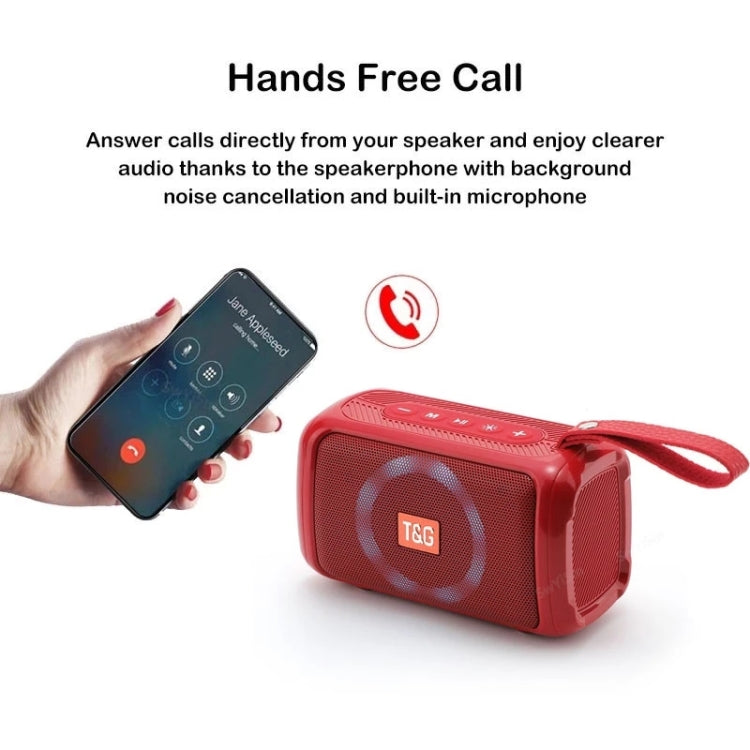 T&G TG193 Portable Bluetooth Speaker LED Light Water-resistant Outdoor Subwoofer Support TF Card / FM Radio / AUX(Green) - free shipping - PMC Jewellery - Order now!