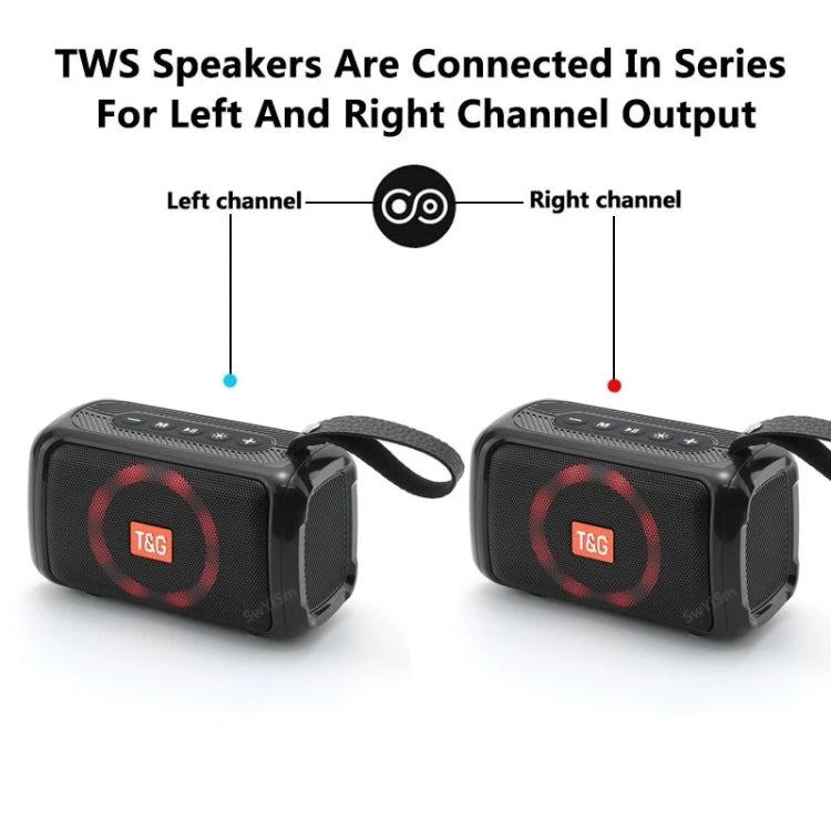 T&G TG193 Portable Bluetooth Speaker LED Light Water-resistant Outdoor Subwoofer Support TF Card / FM Radio / AUX(Green) - free shipping - PMC Jewellery - Order now!
