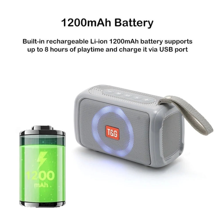 T&G TG193 Portable Bluetooth Speaker LED Light Water-resistant Outdoor Subwoofer Support TF Card / FM Radio / AUX(Green) - free shipping - PMC Jewellery - Order now!