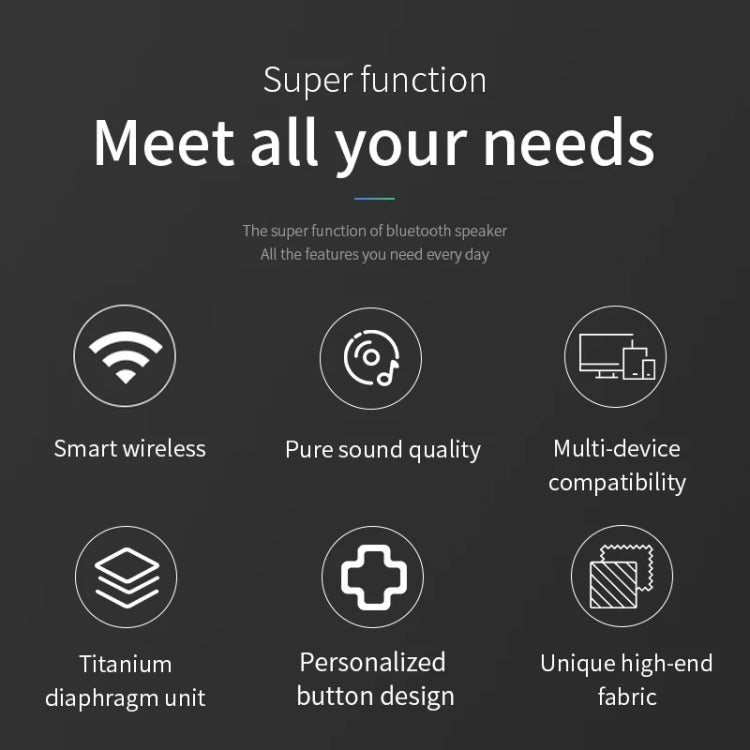 T&G TG619 Portable Bluetooth Wireless Speaker Waterproof Outdoor Bass Subwoofer Support AUX TF USB(Gray) - free shipping - PMC Jewellery - Order now!