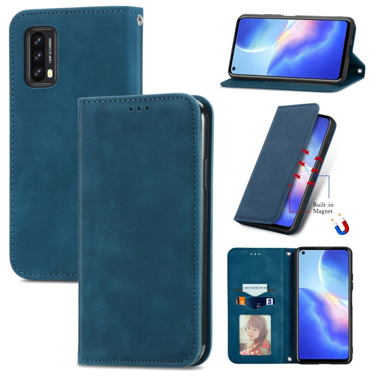 For Blackview A90 Retro Skin Feel Business Magnetic Horizontal Flip Leather Case with Holder & Card Slots & Wallet & Photo Frame(Blue) - More Brand by PMC TechLife | Online Shopping South Africa | PMC TechLife | Buy Now Pay Later Mobicred