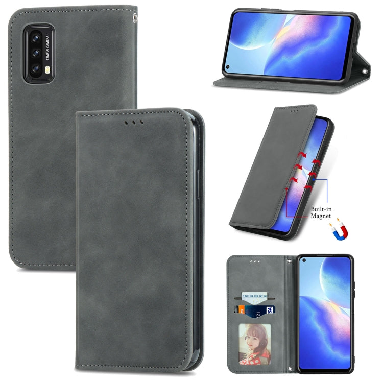 For Blackview A90 Retro Skin Feel Business Magnetic Horizontal Flip Leather Case with Holder & Card Slots & Wallet & Photo Frame(Gray) - More Brand by PMC TechLife | Online Shopping South Africa | PMC TechLife | Buy Now Pay Later Mobicred