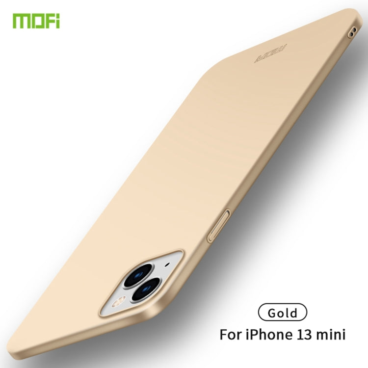 For iPhone 13 mini  MOFI Frosted PC Ultra-thin Hard Case(Gold) - iPhone 13 mini Cases by MOFI | Online Shopping South Africa | PMC TechLife | Buy Now Pay Later Mobicred