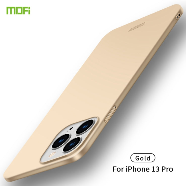For iPhone 13 Pro MOFI Frosted PC Ultra-thin Hard Case(Gold) - free shipping - PMC TechLife - Order now!