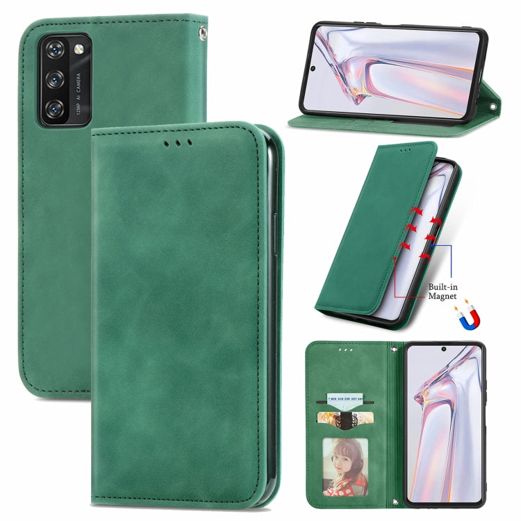 For Blackview A100 Retro Skin Feel Business Magnetic Horizontal Flip Leather Case with Holder & Card Slots & Wallet & Photo Frame(Green) - More Brand by PMC TechLife | Online Shopping South Africa | PMC TechLife