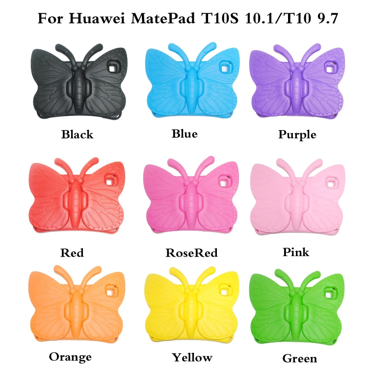 For Huawei MatePad T 10s 10.1 / T10 9.7 Butterfly Bracket Style EVA Children Falling Proof Cover Protective Case(Black) - Huawei by PMC TechLife | Online Shopping South Africa | PMC TechLife | Buy Now Pay Later Mobicred