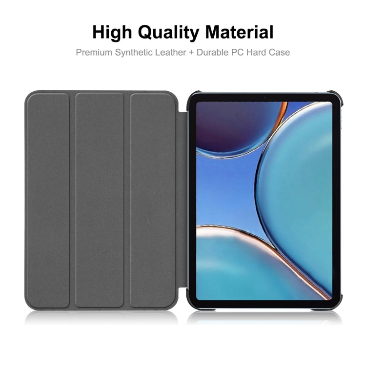 For iPad mini 2024 / mini 6 ENKAY Custer Texture Horizontal Flip PU+PC Leather Tablet Case with Three-folding Holder & Sleep / Wake-up Function(Dark Blue) - free shipping - PMc TechLife - Order now!