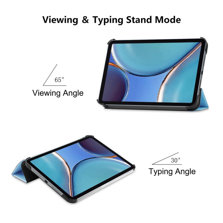 For iPad mini 2024 / mini 6 ENKAY Custer Texture Horizontal Flip PU+PC Leather Tablet Case with Three-folding Holder & Sleep / Wake-up Function(Light Blue) - free shipping - PMc TechLife - Order now!