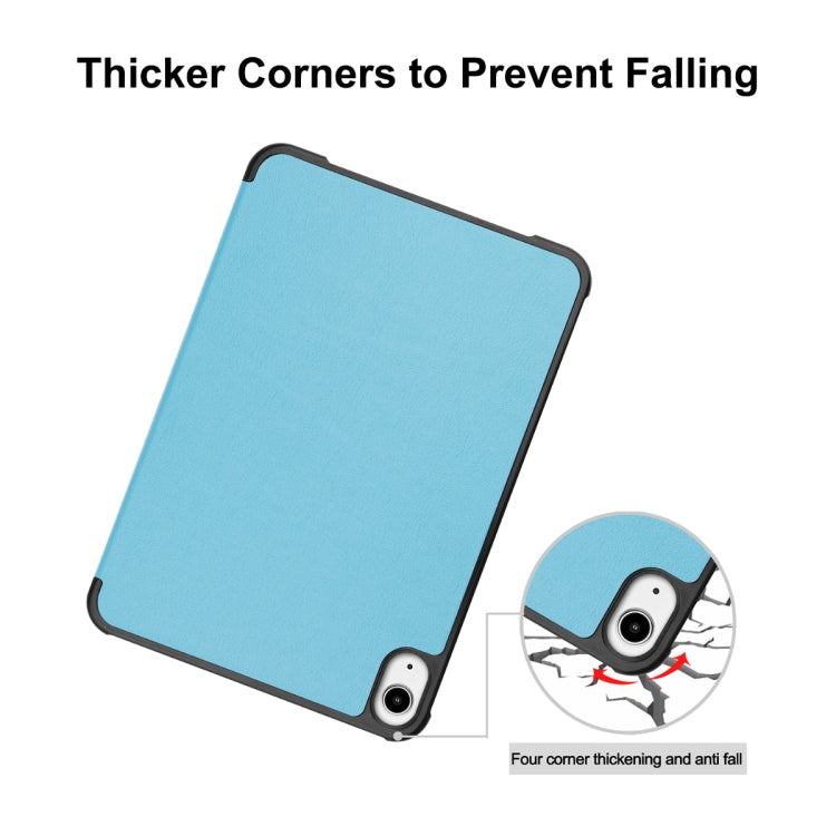 For iPad mini 2024 / mini 6 ENKAY Custer Texture Horizontal Flip PU+PC Leather Tablet Case with Three-folding Holder & Sleep / Wake-up Function(Light Blue) - free shipping - PMc TechLife - Order now!