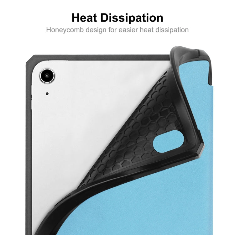 For iPad mini 2024 / mini 6 ENKAY Custer Texture Horizontal Flip PU+TPU Leather Tablet Case with Three-folding Holder & Sleep / Wake-up Function & Pen Holder(Black) - free shipping - PMc TechLife - Order now!