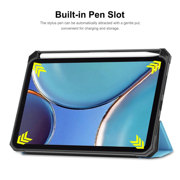 For iPad mini 2024 / mini 6 ENKAY Custer Texture Horizontal Flip PU+TPU Leather Tablet Case with Three-folding Holder & Sleep / Wake-up Function & Pen Holder(Dark Green) - free shipping - PMc TechLife - Order now!