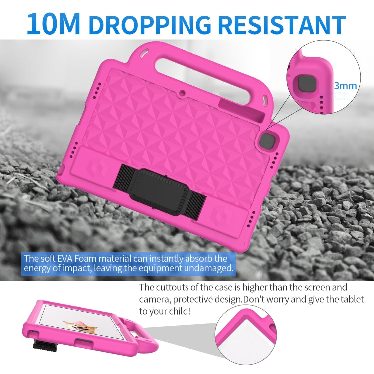For Lenovo Tab M10 Plus TB-X606 10.3 Diamond Series EVA Anti-Fall Shockproof Sleeve Protective Shell Case with Holder & Strap(Rose Red) - Lenovo by PMC TechLife | Online Shopping South Africa | PMC TechLife | Buy Now Pay Later Mobicred