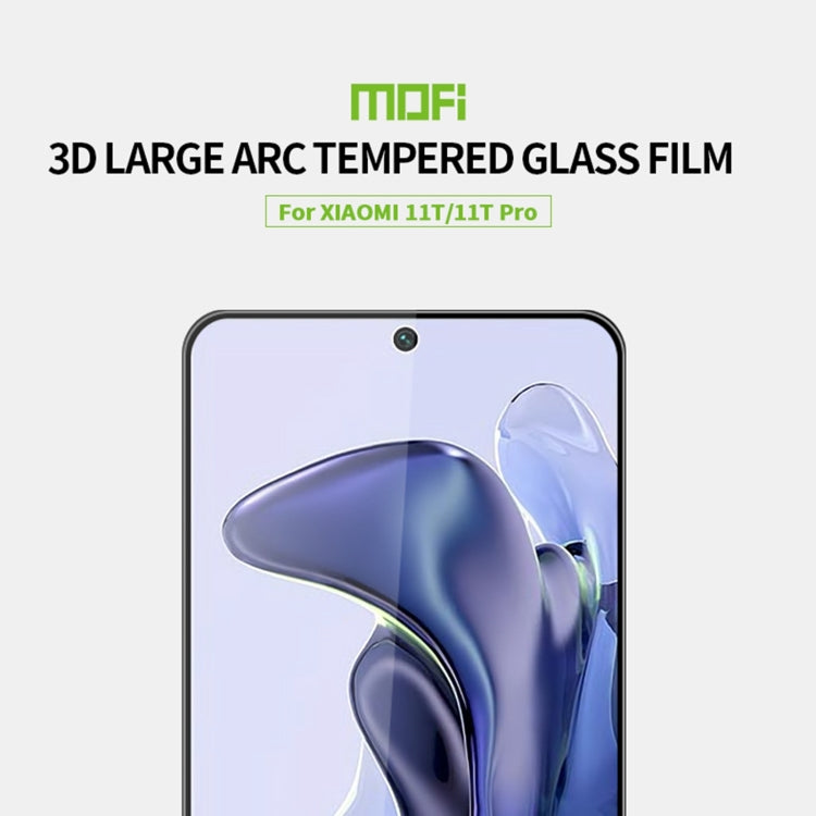 For Xiaomi Mi 11T / 11T Pro MOFI 9H 3D Explosion-proof Curved Screen Tempered Glass Film(Black) -  by MOFI | Online Shopping South Africa | PMC TechLife | Buy Now Pay Later Mobicred