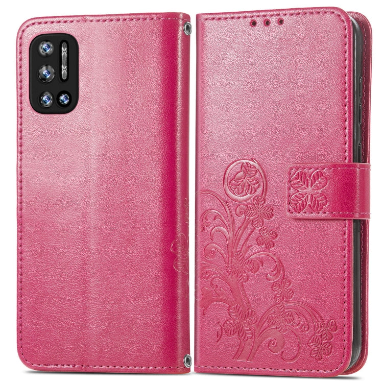 For DOOGEE N40 Pro Four-leaf Clasp Embossed Leather Case with Lanyard & Card Slot & Wallet & Holder(Magenta) - More Brand by PMC TechLife | Online Shopping South Africa | PMC TechLife | Buy Now Pay Later Mobicred