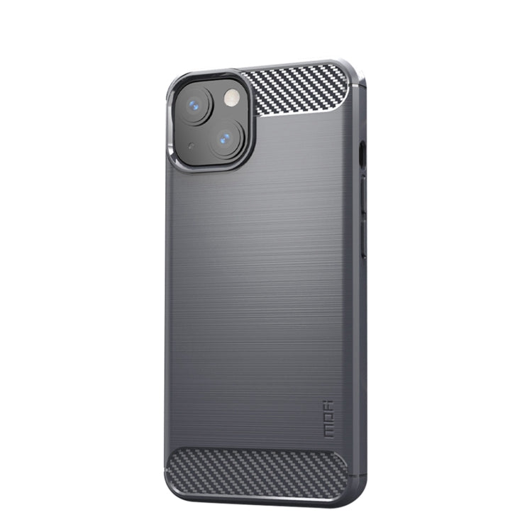 For iPhone 13 mini MOFI Gentleness Series Brushed Texture Carbon Fiber Soft TPU Case  (Gray) - iPhone 13 mini Cases by MOFI | Online Shopping South Africa | PMC TechLife