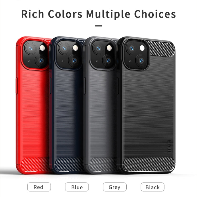 For iPhone 13 MOFI Gentleness Series Brushed Texture Carbon Fiber Soft TPU Case (Black) - iPhone 13 Cases by MOFI | Online Shopping South Africa | PMC TechLife | Buy Now Pay Later Mobicred