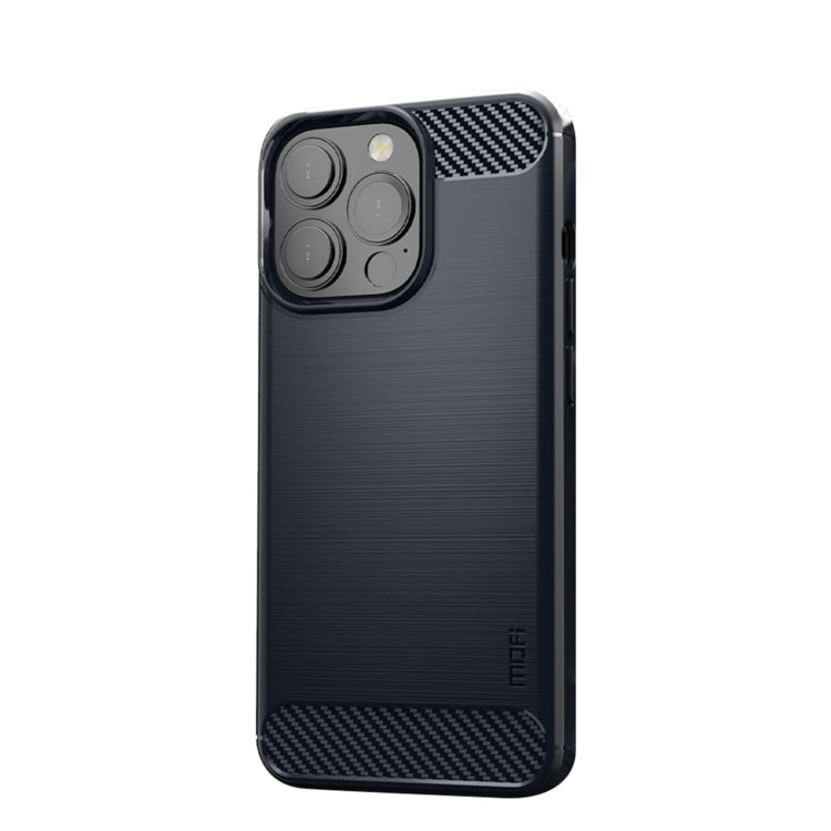 For iPhone 13 Pro MOFI Gentleness Series Brushed Texture Carbon Fiber Soft TPU Case  (Blue) - iPhone 13 Pro Cases by MOFI | Online Shopping South Africa | PMC TechLife | Buy Now Pay Later Mobicred