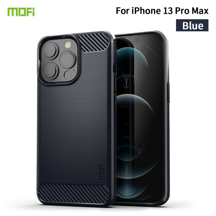 For iPhone 13 Pro Max MOFI Gentleness Series Brushed Texture Carbon Fiber Soft TPU Case  (Blue) - iPhone 13 Pro Max Cases by MOFI | Online Shopping South Africa | PMC TechLife | Buy Now Pay Later Mobicred