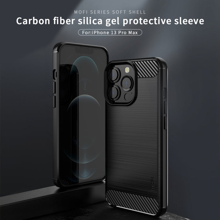 For iPhone 13 Pro Max MOFI Gentleness Series Brushed Texture Carbon Fiber Soft TPU Case  (Gray) - iPhone 13 Pro Max Cases by MOFI | Online Shopping South Africa | PMC TechLife | Buy Now Pay Later Mobicred