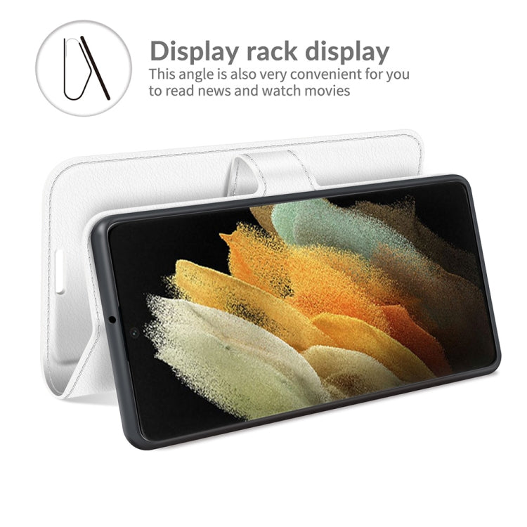 For Samsung Galaxy S22 Ultra 5G Litchi Texture Horizontal Flip Protective Case with Holder & Card Slots & Wallet(White) - Galaxy S22 Ultra 5G Cases by PMC TechLife | Online Shopping South Africa | PMC TechLife | Buy Now Pay Later Mobicred