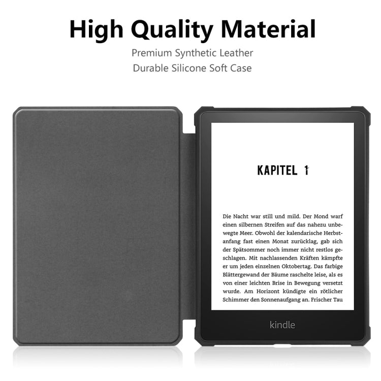 For Amazon Kindle Paperwhite 5 2021 ENKAY Solid Color Denim Texture Horizontal Flip Leather Tablet Case with Sleep / Wake-up Function(Grey) - free shipping - PMC TechLife - Order now!