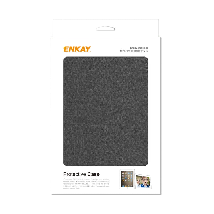 For Amazon Kindle Paperwhite 5 2021 ENKAY Solid Color Denim Texture Horizontal Flip Leather Tablet Case with Sleep / Wake-up Function(Grey) - free shipping - PMC TechLife - Order now!
