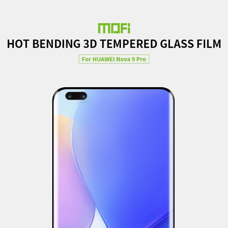 For Huawei nova 9 Pro MOFI 9H 3D Explosion-Proof Hot Bending Full Screen Tempered Glass Film(Black) - free shipping - PMC TechLife - Order now!