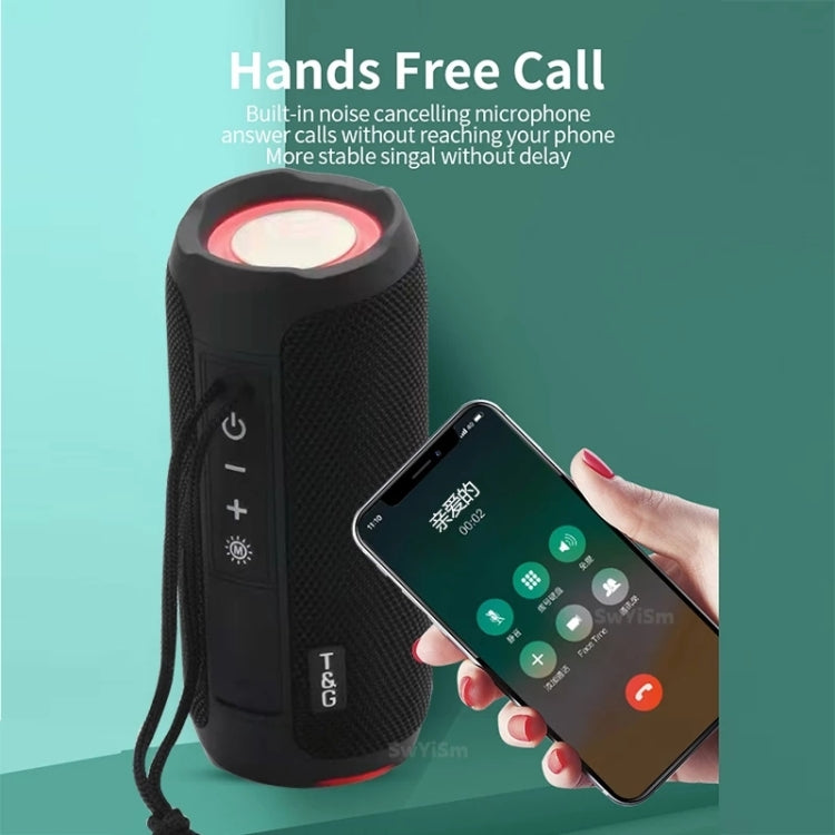 T&G TG227 Outdoor Portable Waterproof Bluetooth Music Speaker with LED Support FM / TF / USB(Gray) - Desktop Speaker by T&G | Online Shopping South Africa | PMC Jewellery | Buy Now Pay Later Mobicred